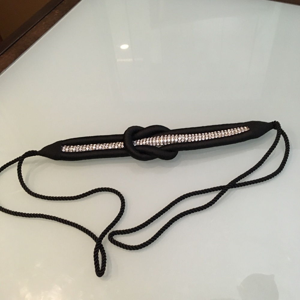 Black cloth and rhinestone belt